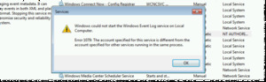Resolvido: Erro 1079 (The account specified for this service is different…)