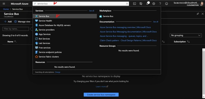 Pesquisar Service Bus