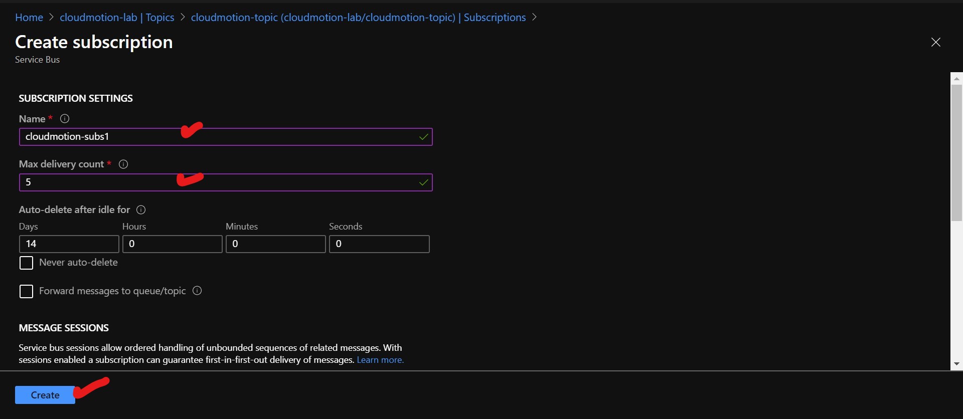 Configurando Subscription