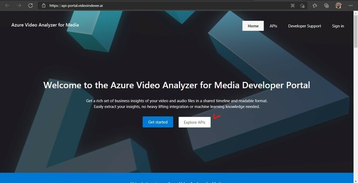 Video Indexer API Portal